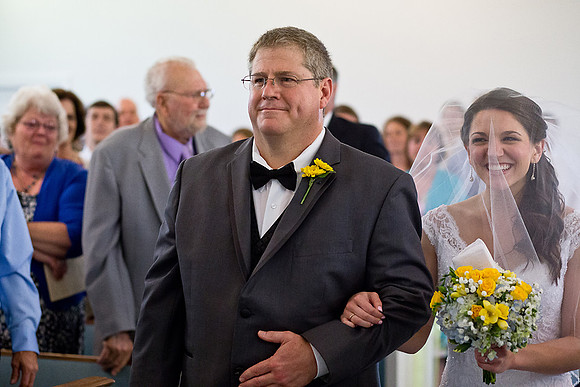 Walking down aisle